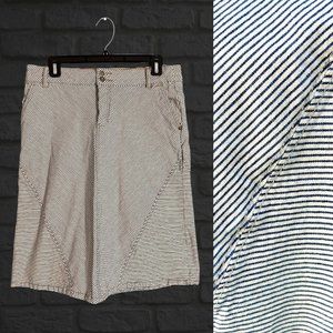 Pilcro & the Letterpress Navy Hickory Striped A-Line Denim Skirt Size 28